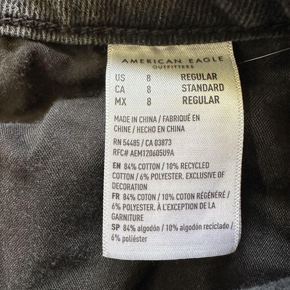 American Eagle Womens Size 8 Black Mom Straight Jean Distressed Denim‎ - Picture 6 of 6